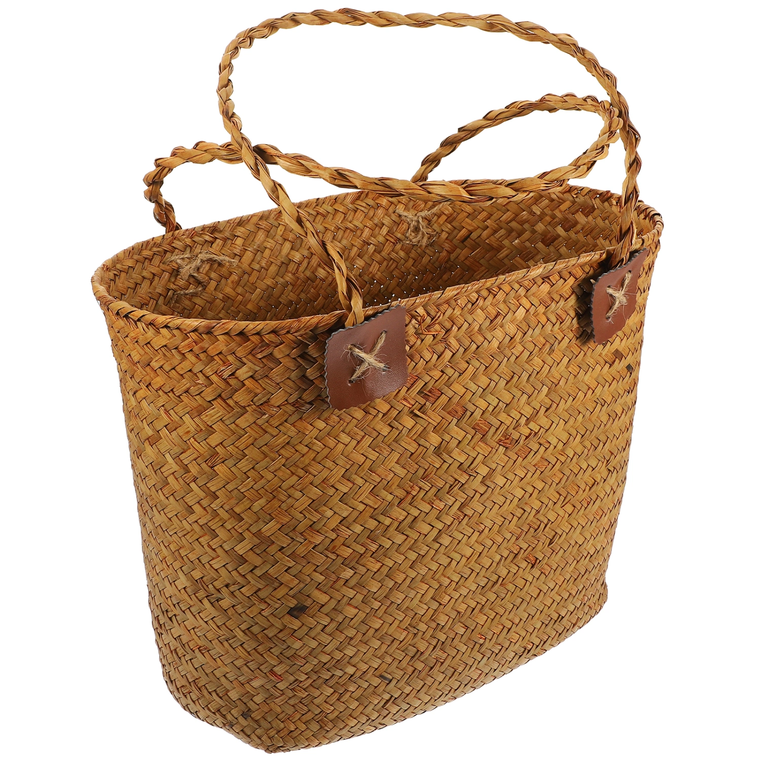 Handheld Woven Basket Fruits Basket Woven Basket Picnic Basket Large Capacity Food Basket