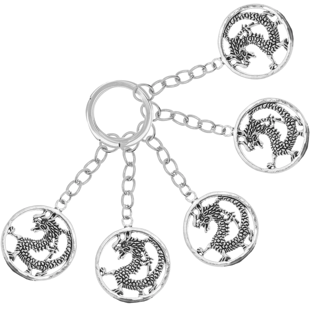 5pcs Chinese Zodiac Dragon Key Chain Pendants Key Holder Purse Accessories Chinese Zodiac Pendant