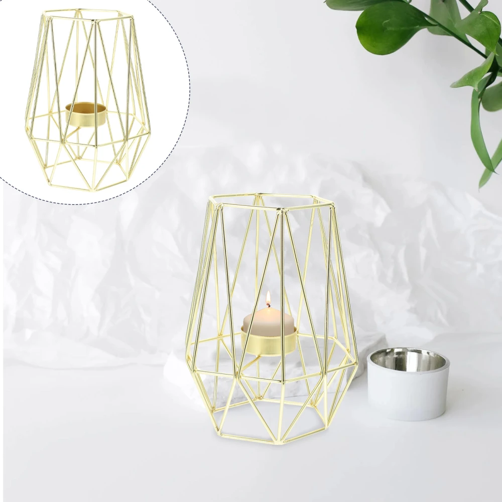 Candlestick Holder Candle Holder Metal Candlestick Holder Geometric Tealight Candle Holder for Table Decor