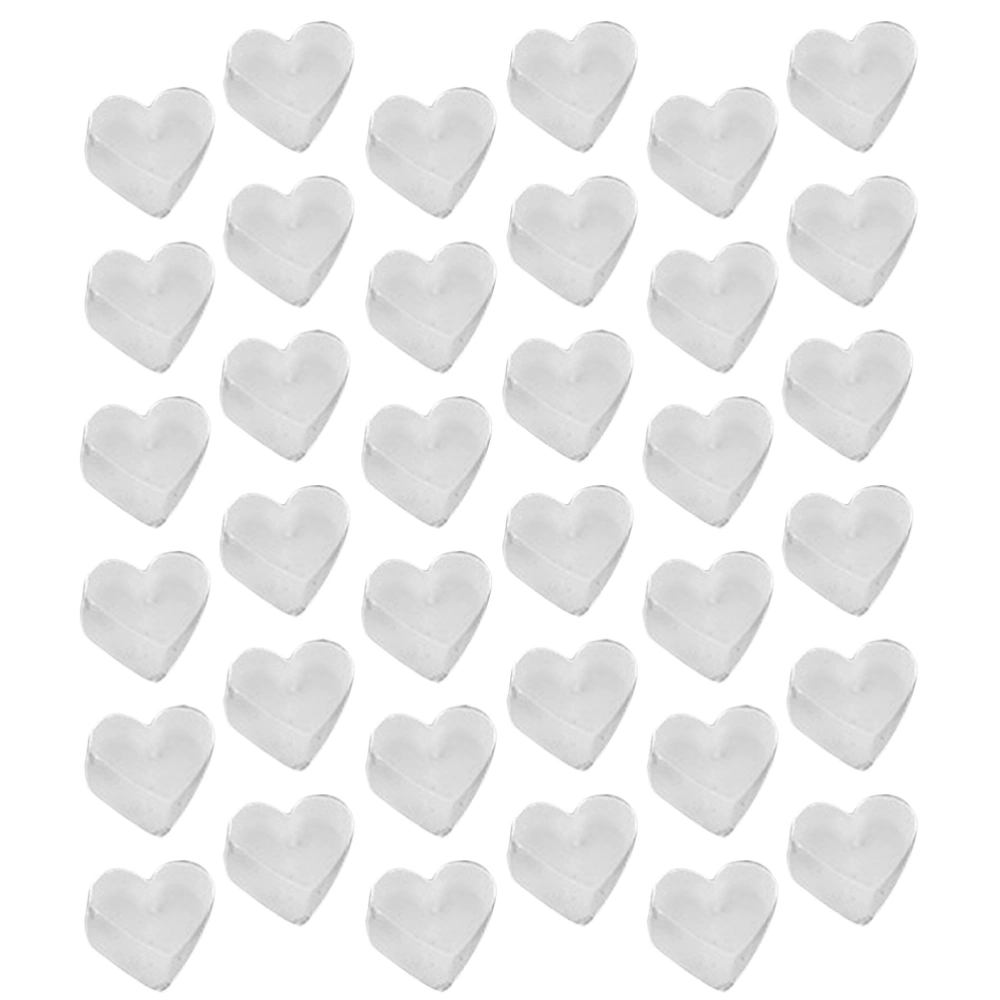 100Pcs Heart Shaped Clear Earring Backs Silicone Earring Backs Stoppers for DIY Jewelry Earrings