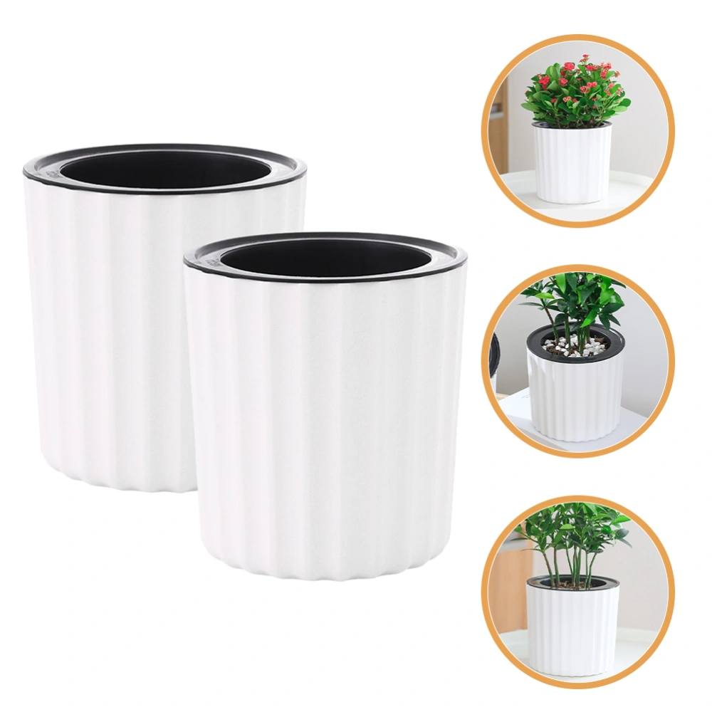 2Pcs Self Watering Pots Self Watering Flower Pots Plastic Violet Pots Decorative Planter for Plants