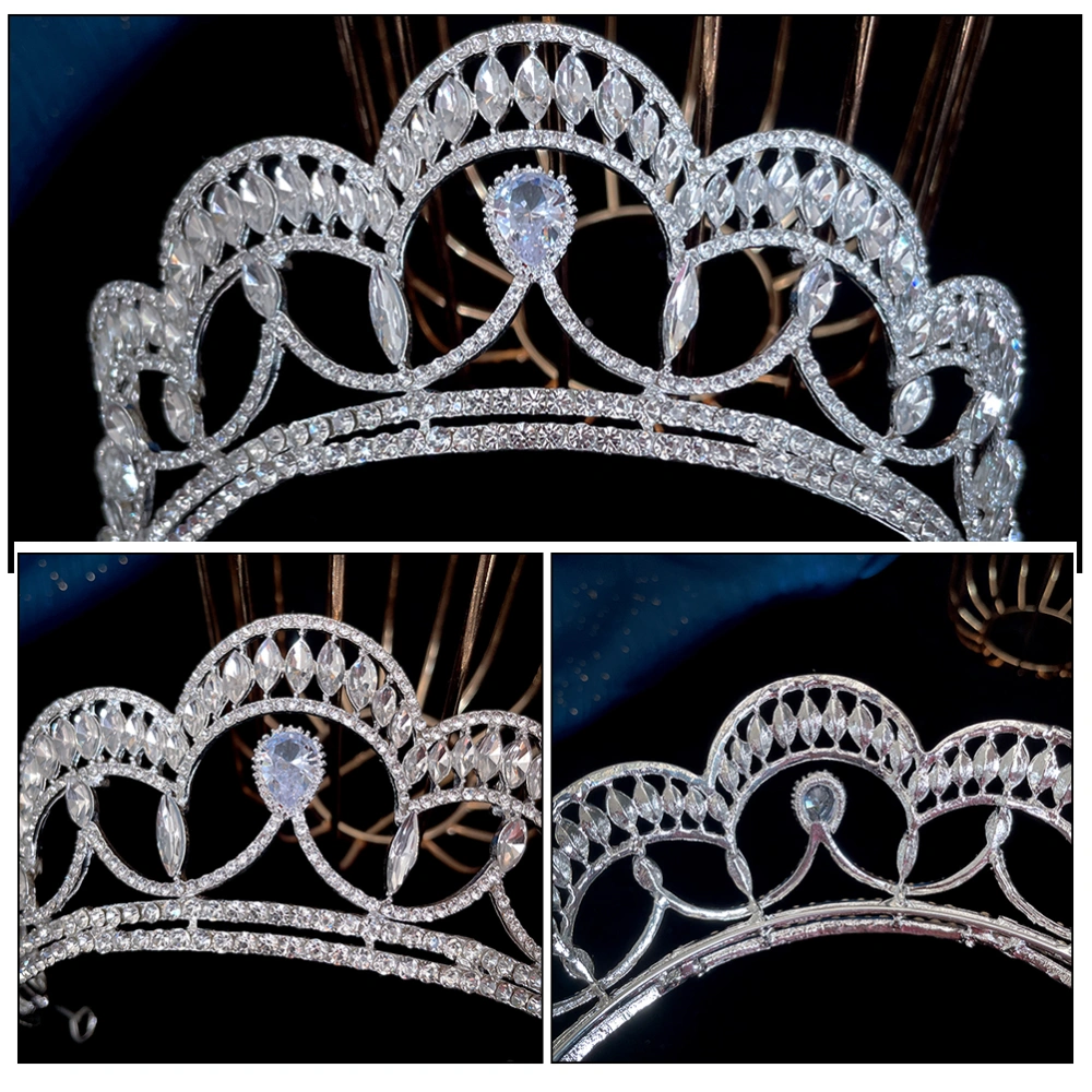 Women Rhinestone Crown Wedding Tiara Bride Decorative Tiara Birthday Headband