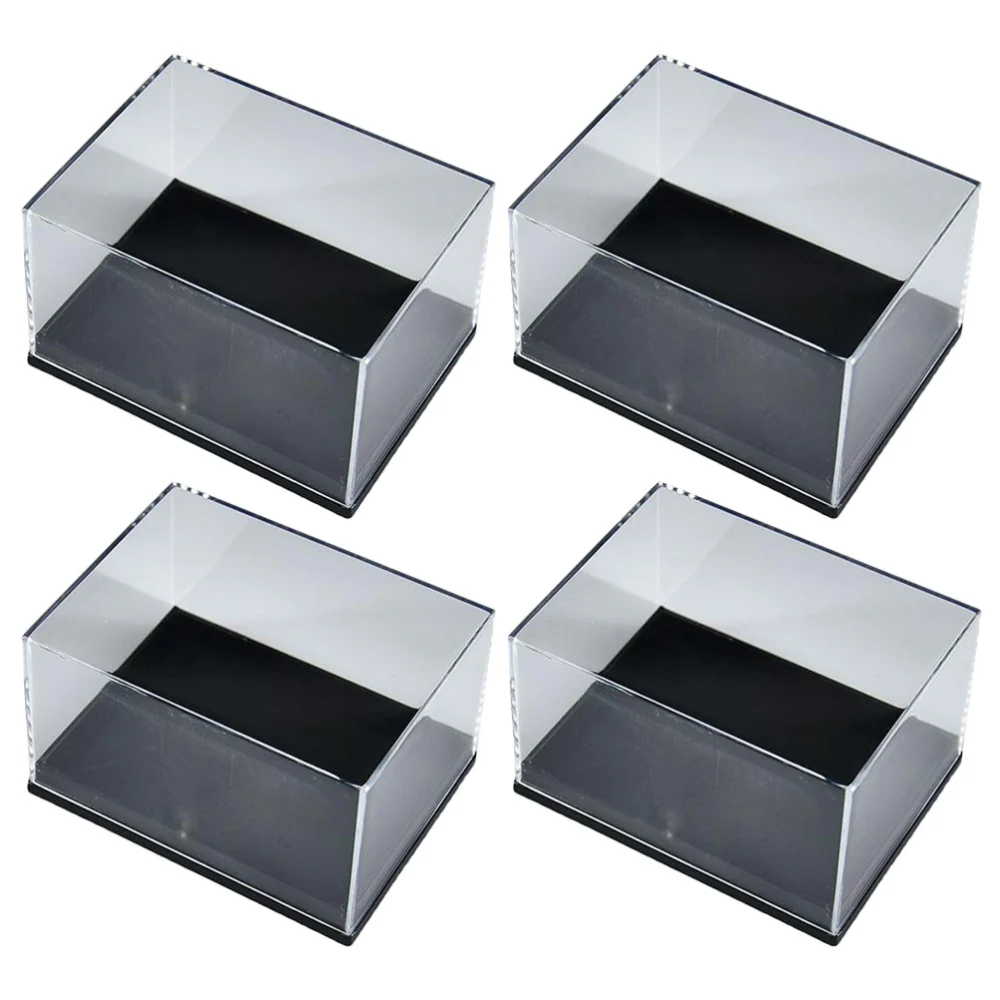 4Pcs Gemstone Display Box Jewelry Box Container Mineral Specimen Storage Cases Sample Display Boxes