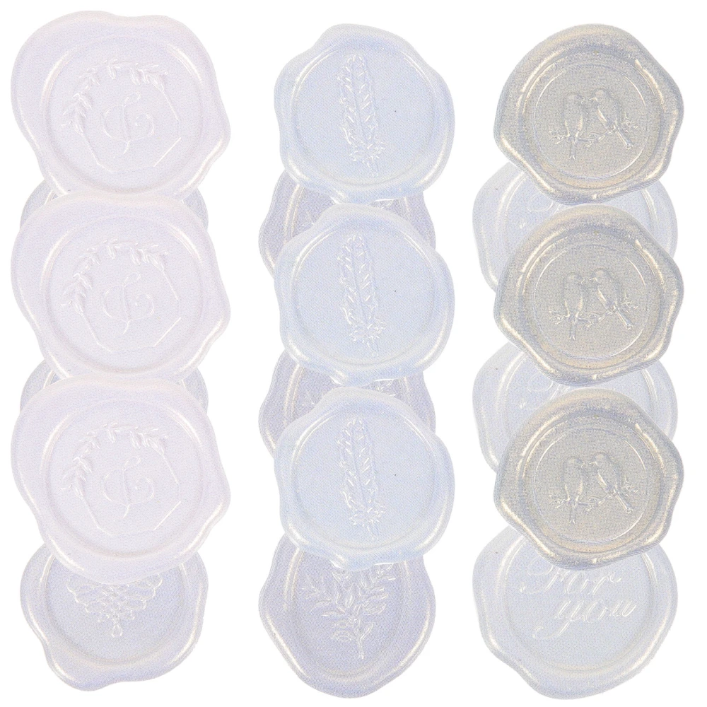 18Pcs Envelope Sealing Stickers Wax Seal Stickers Embossed Seal Stickers Envelope Seal Stickers