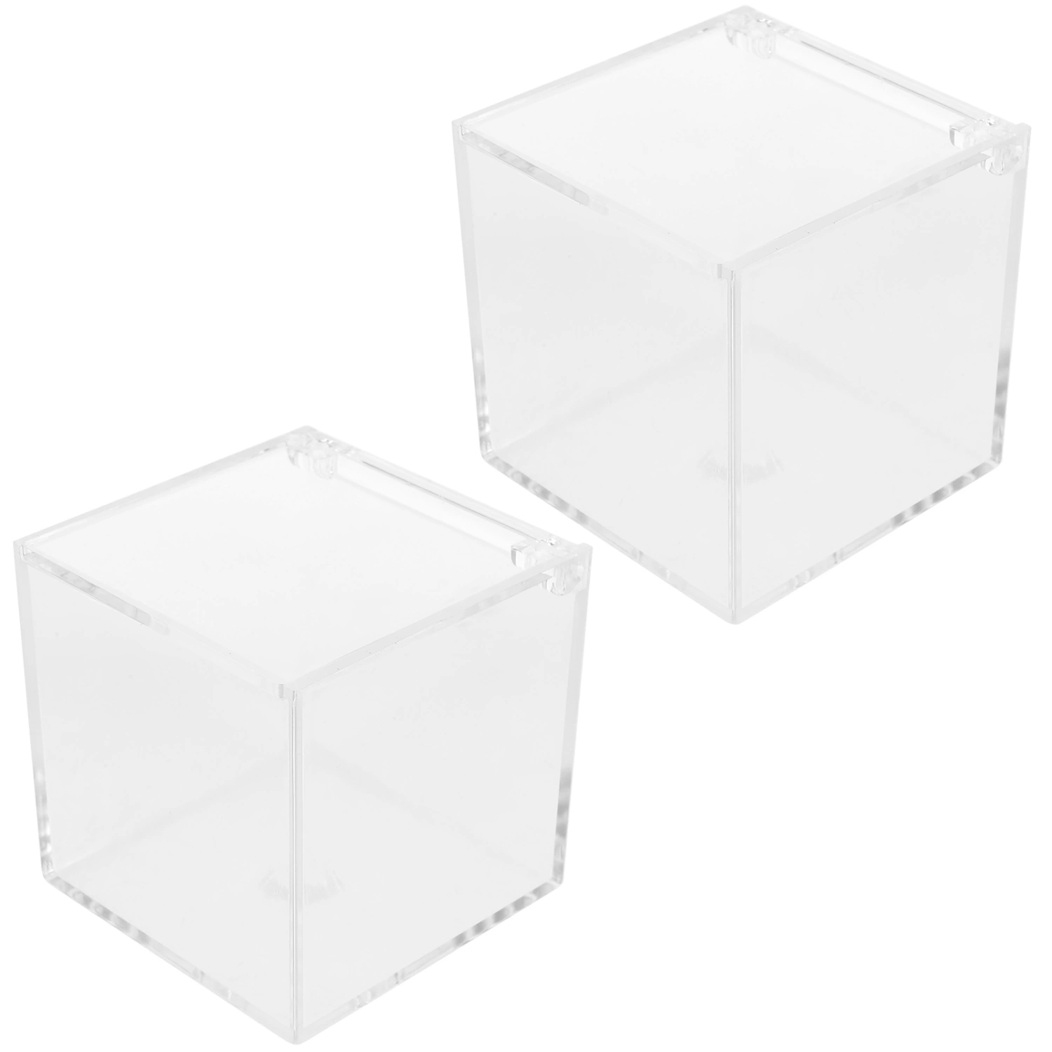 2pcs Clear Acrylic Box Organizers Action Figures Display Box Countertop Acrylic Display Case