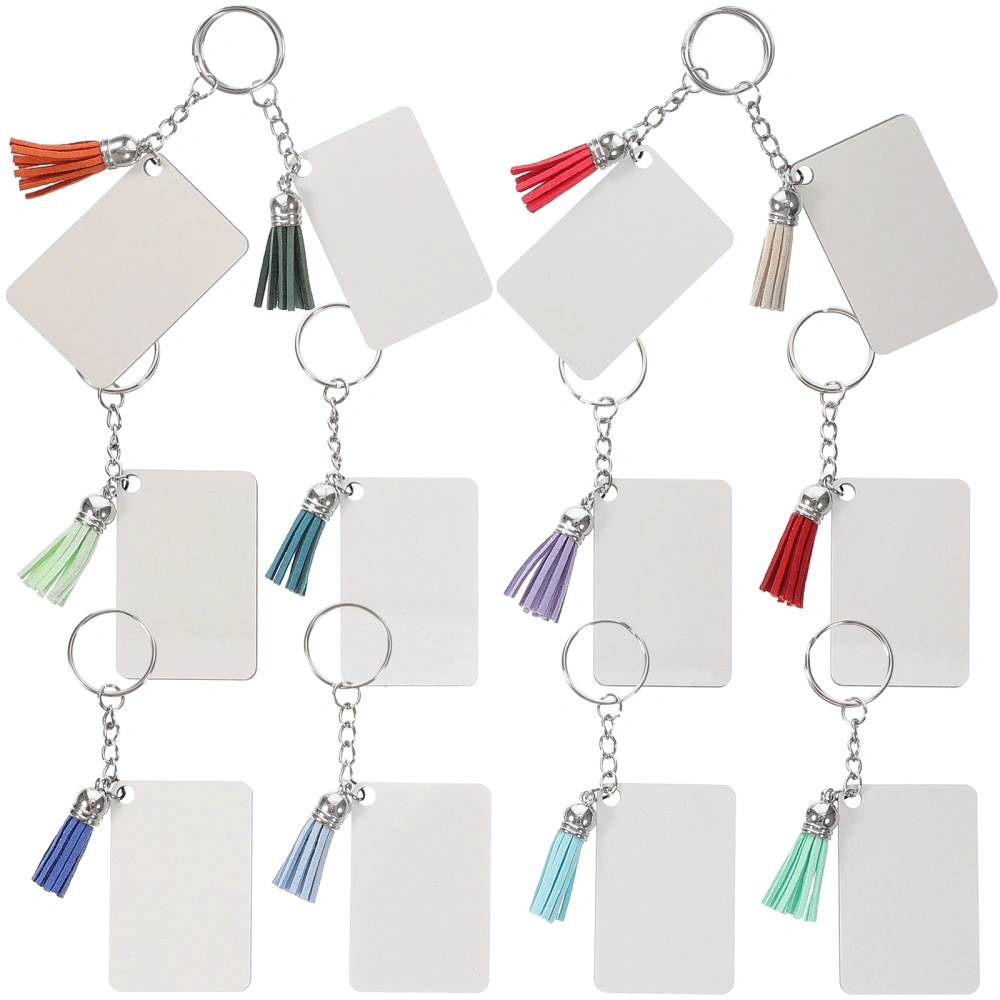 20 Sets of Heat Transfer Key Chains Blanks Keychains Hanging Decors Sublimation Keychains