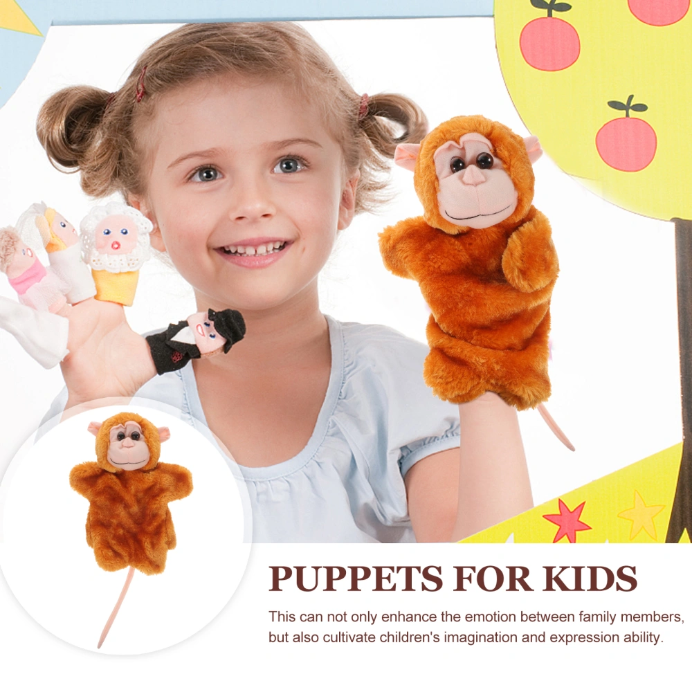 2pcs Parent Telling Story Hand Puppet Toy Parent-child Interactive Toy Monkey Hand Puppet Toy