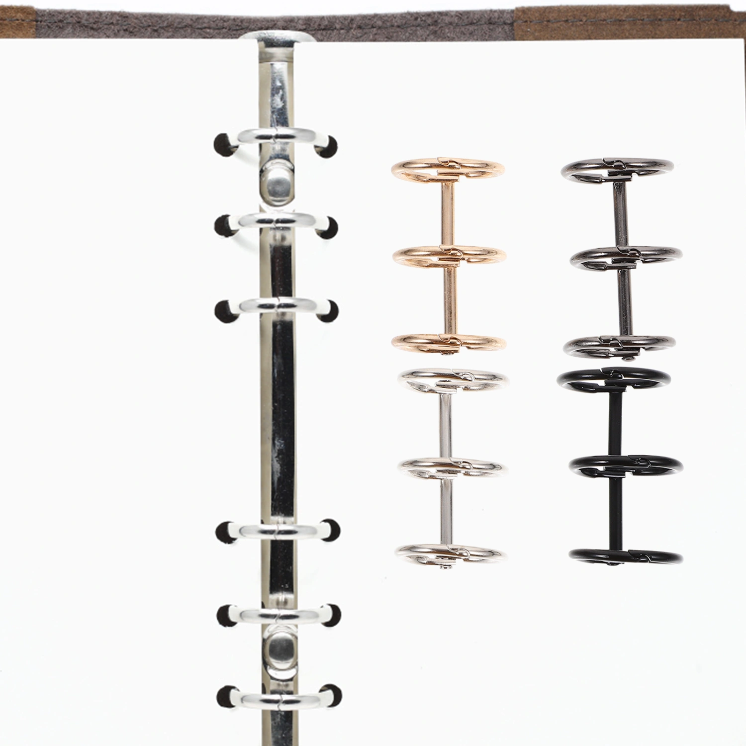4Pcs 3-Hole Binder Rings Metal Book Rings Notebook DIY Binder Rings Metal Loose Leaf Rings