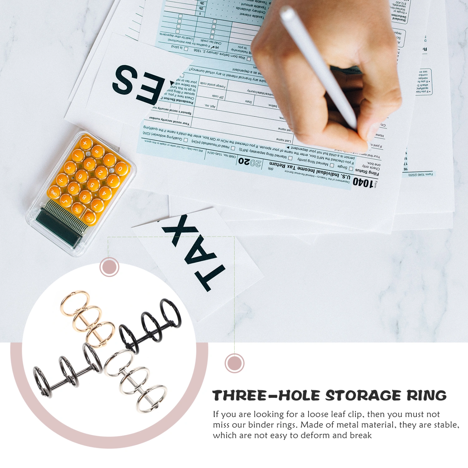 4Pcs 3-Hole Binder Rings Metal Book Rings Notebook DIY Binder Rings Metal Loose Leaf Rings