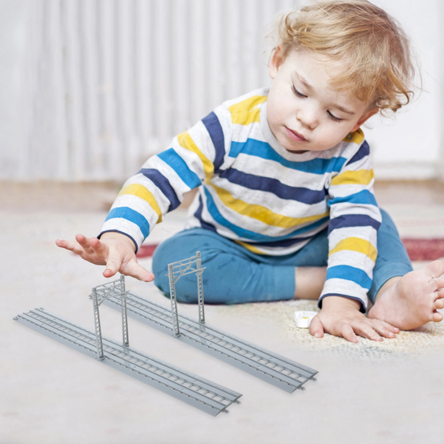 1 set of Train Track Toys Track Scene Layout Props Children Educational Track Pole Toys