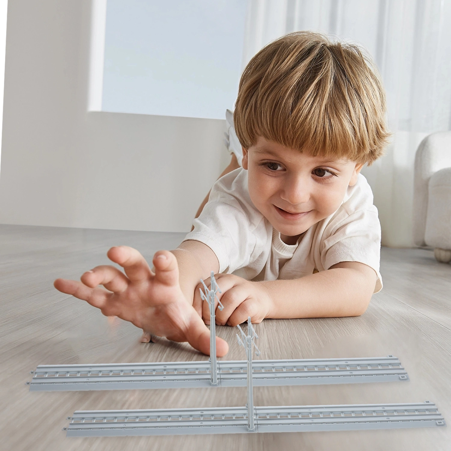1 set of Train Track Toys Track Scene Layout Props Children Educational Track Pole Toys
