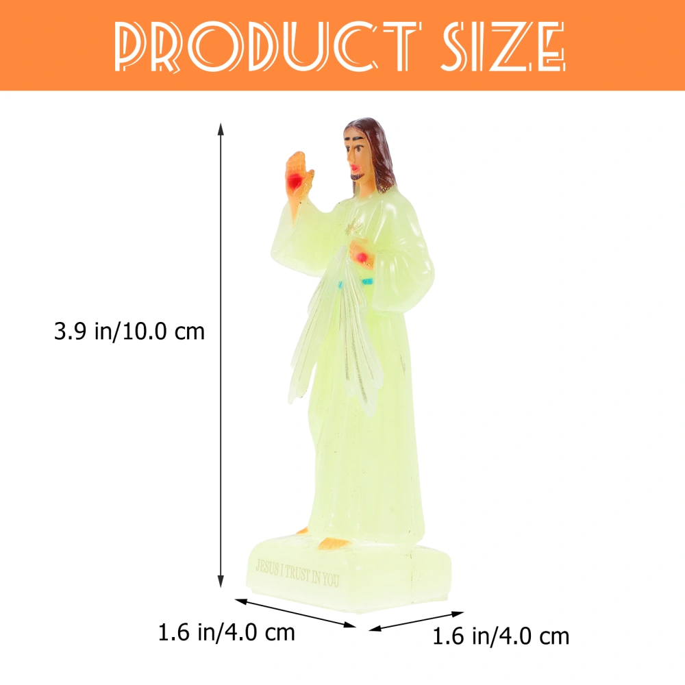 Desktop Luminous Jesus Statue Desktop Jesus Ornament Study Room Desk Decoration