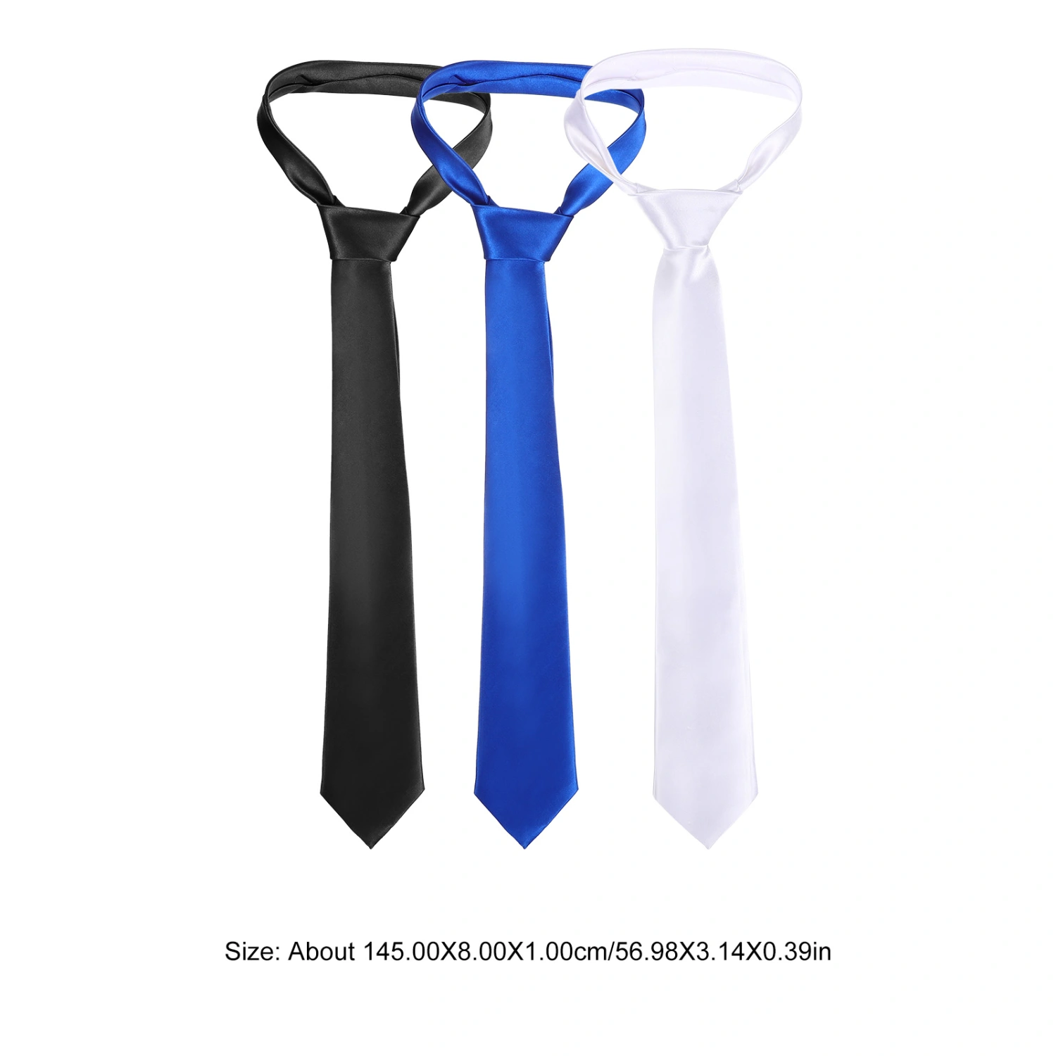 3 Pcs Men's Ties Satin Ties Solid Color Neckties Classic Costume Suit Accessories for Dinner Celebration Wedding