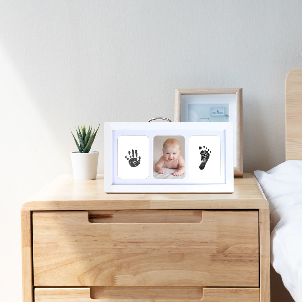 1 Set Baby Handprint DIY Photo Frame Newborn Footprint Picture Frame Keepsake with Ink Pad