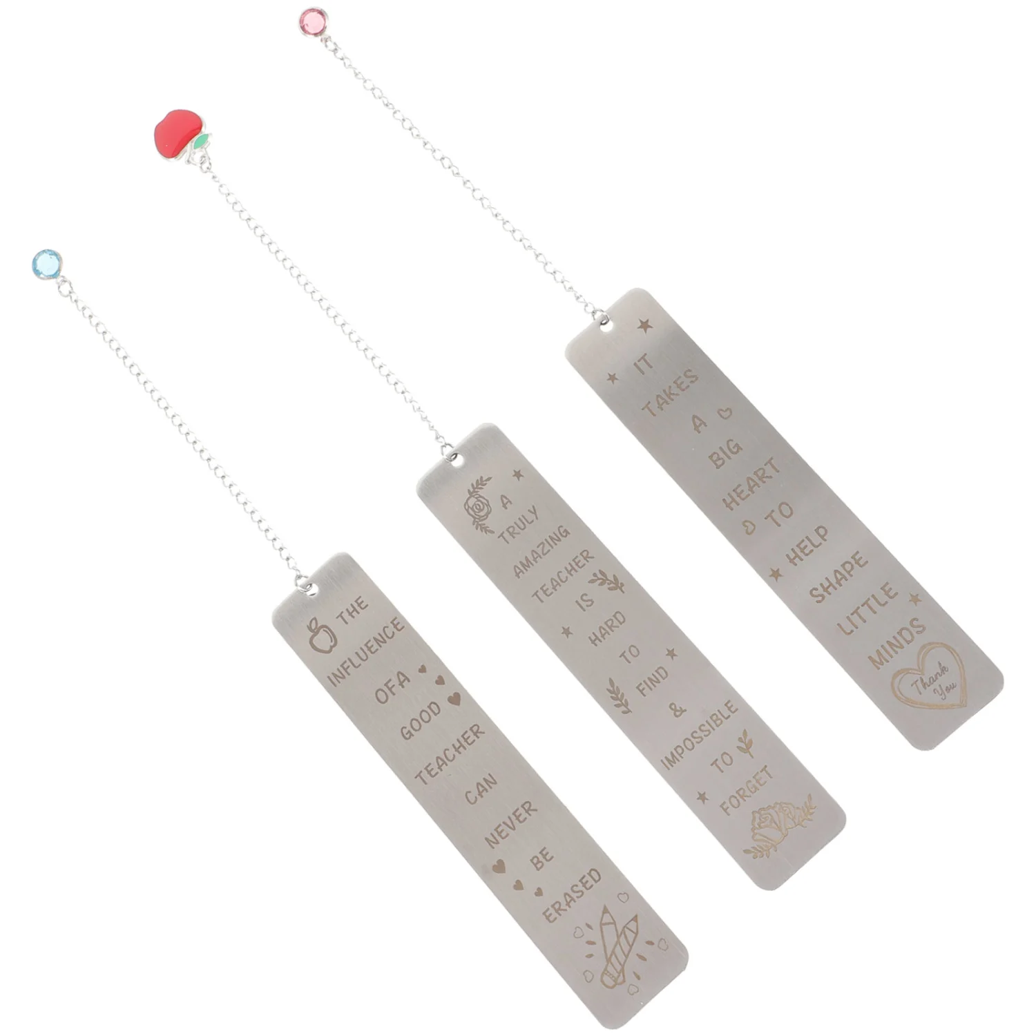 3 pcs Stainless Steel Book Markers Decorative Book Marker Metal Bookmark for Thanksgiving Day