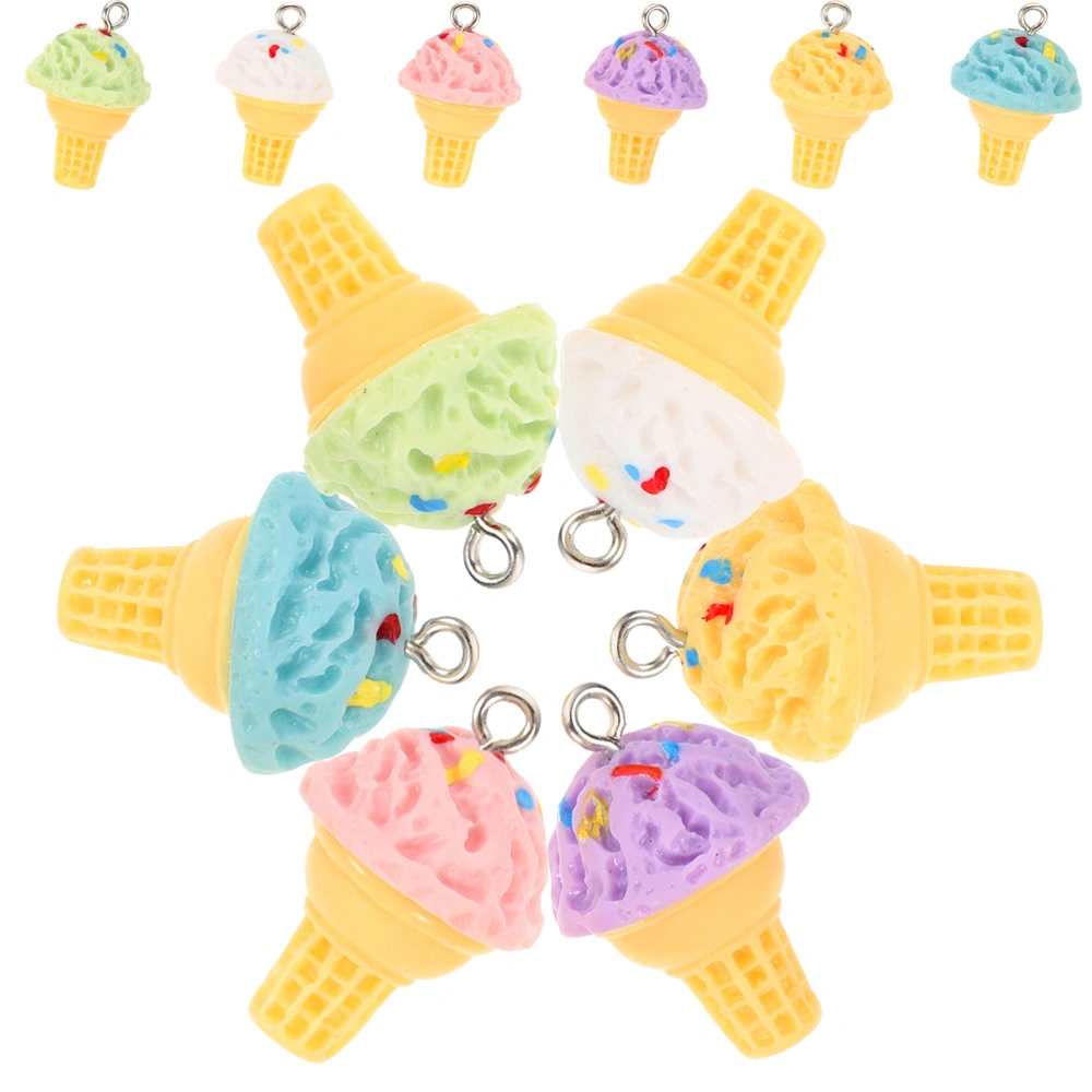 24Pcs Resin Jewelry Charms Ice Cream Charms Jewelry Making Charms Keychain Hanging Decors