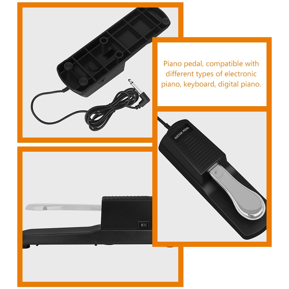 Piano Continuation Pedal Electronic Keyboard Pedal Sustain Pedal for Keyboard