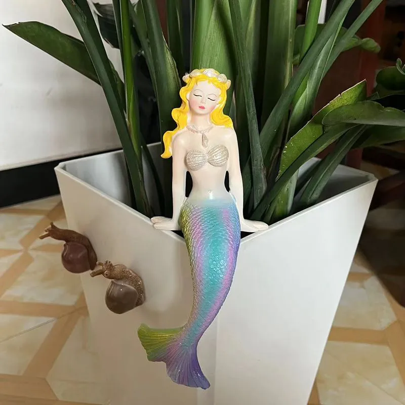 Mermaid Statue Resin Mermaid Sculpture Home Mermaid Decoration Fish Tank Decor