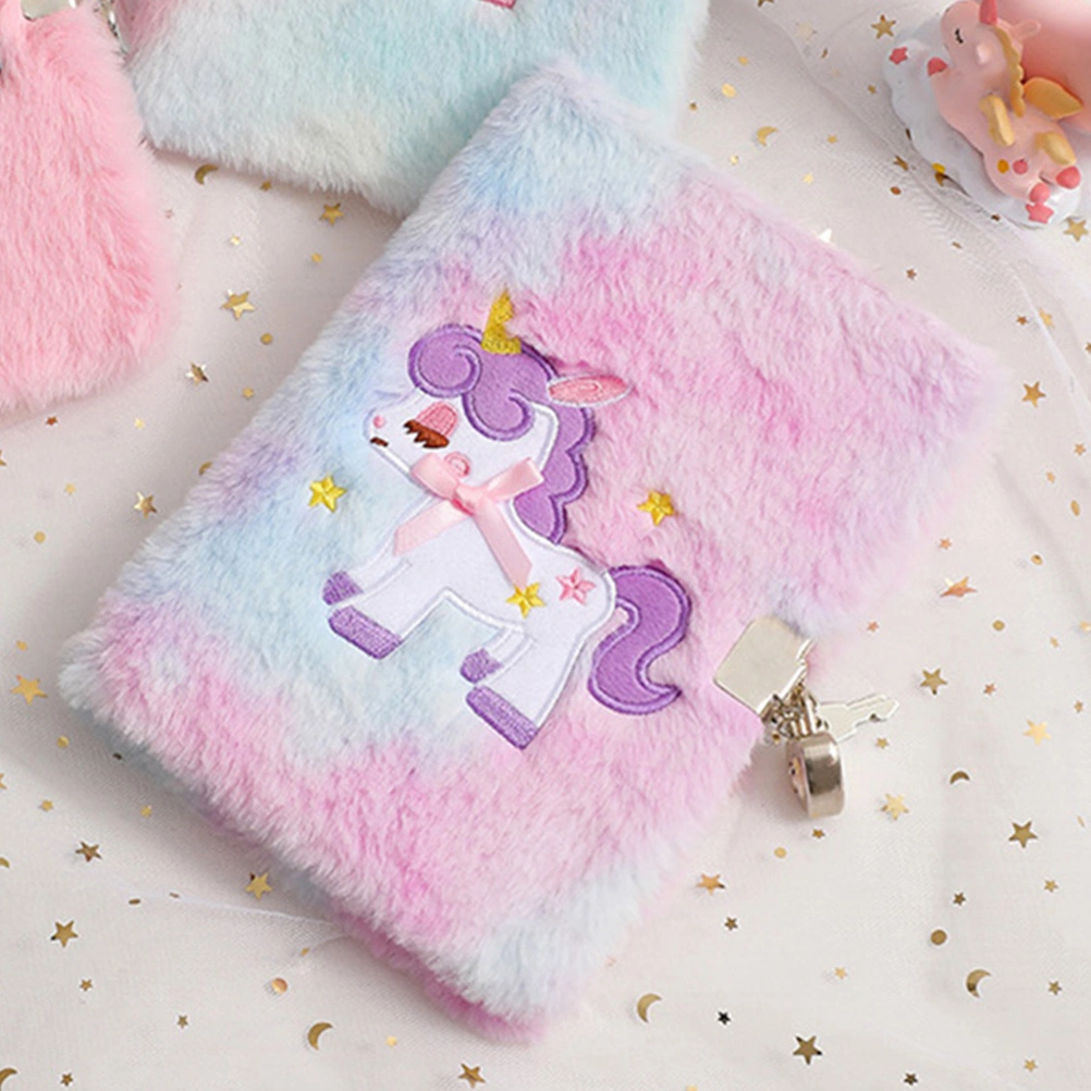Lockable Diary Plush Cover Notebook Decorative Notebook Lockable Notebook for Student