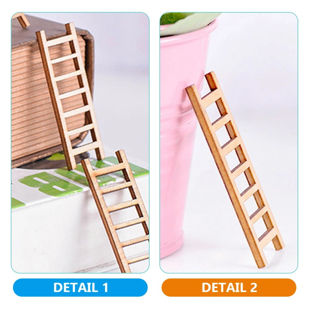 20pcs Miniature Ladders Mini Wooden Diorama Ladders Doll House Accessories DIY Mini Ladders for Doll House