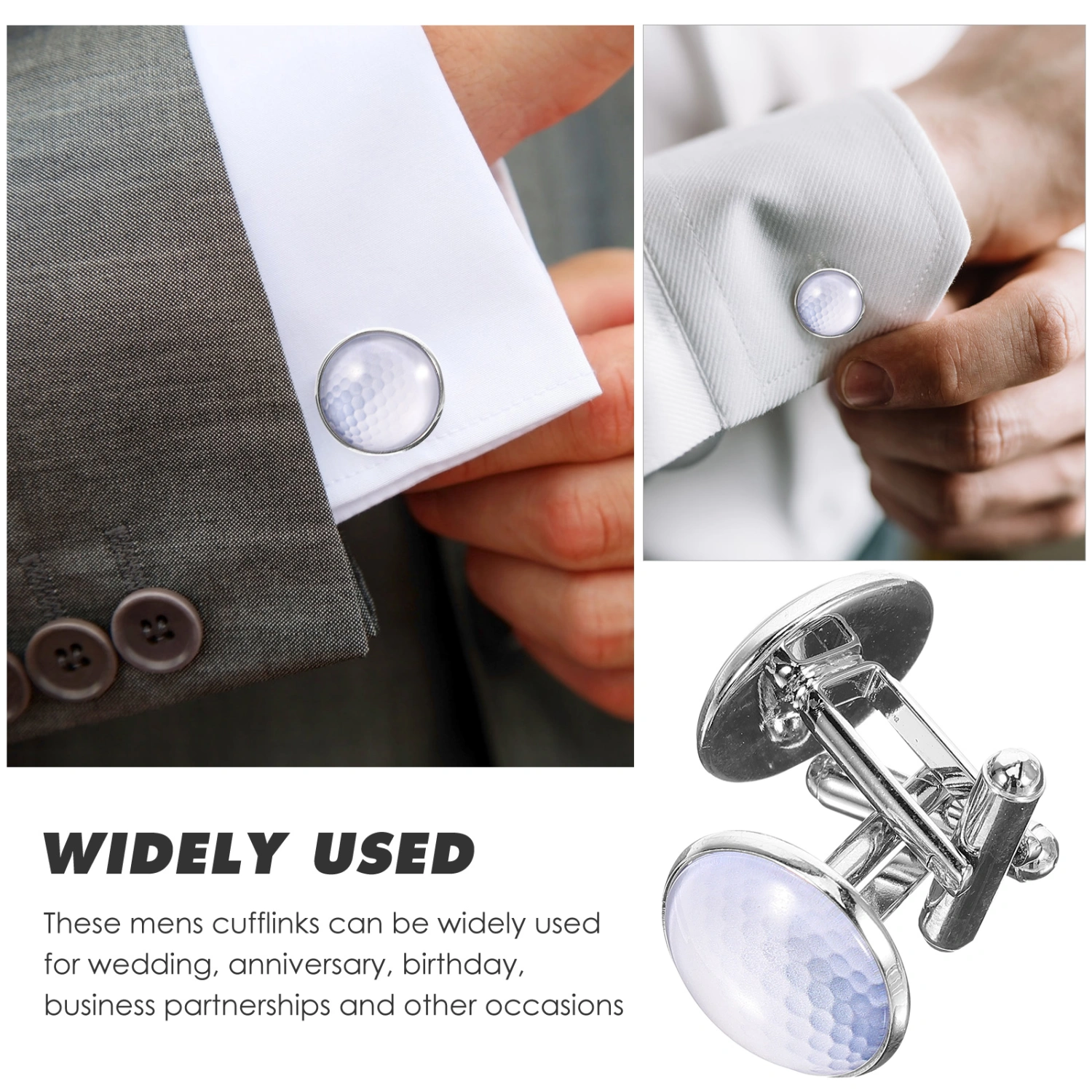 1 Pair  Suit Cuff Links Shirt Cufflinks Golf Shape Cufflinks Small Cuff Links For Women Men
