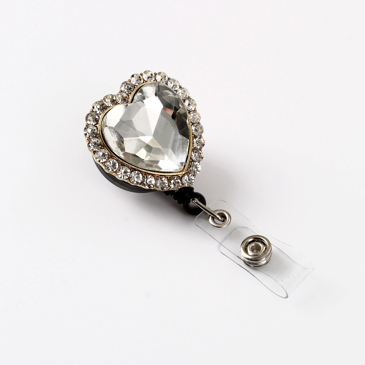 Retractable Badge Buckle Portable Badges Reel Heart Shaped Badge Reel Swivel ID Badge Holder