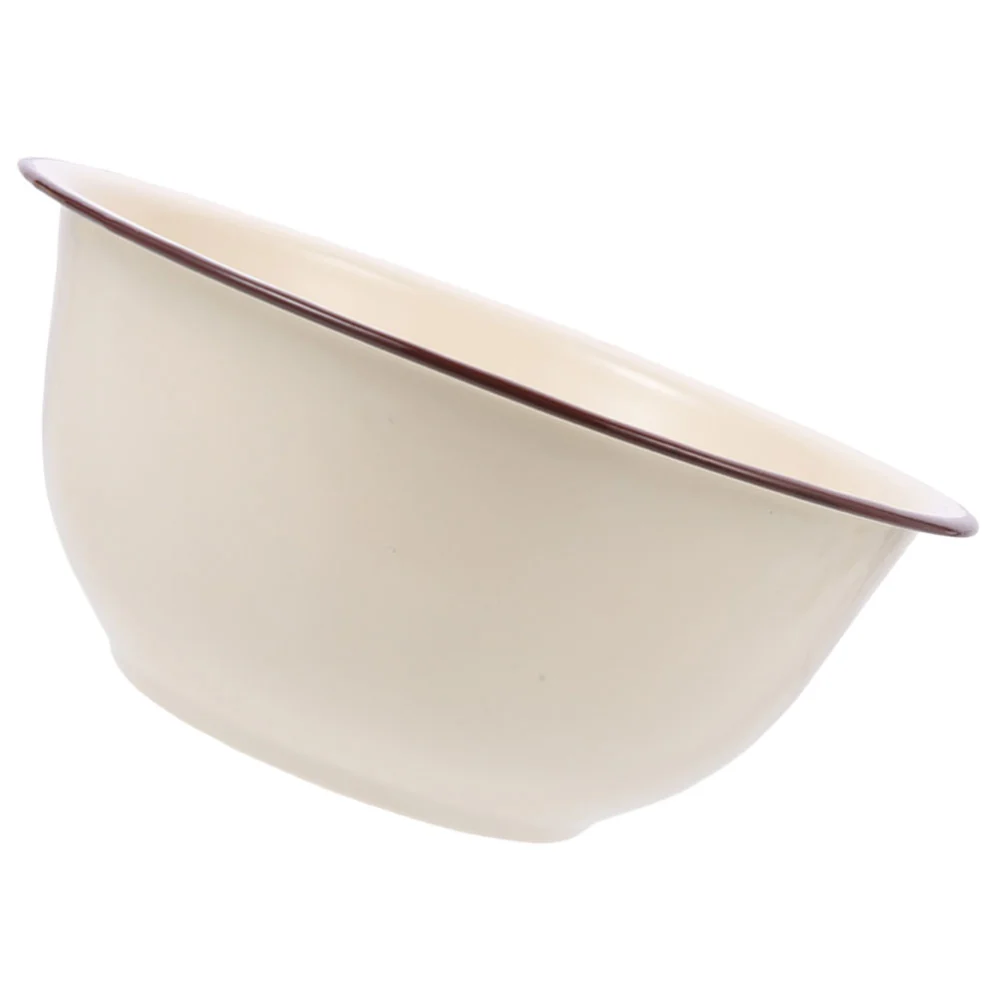 Enamel Bowl Retro Enamel Noodle Bowl Deepen Basin Enamel Bowl Deepen Enamel Food Bowl