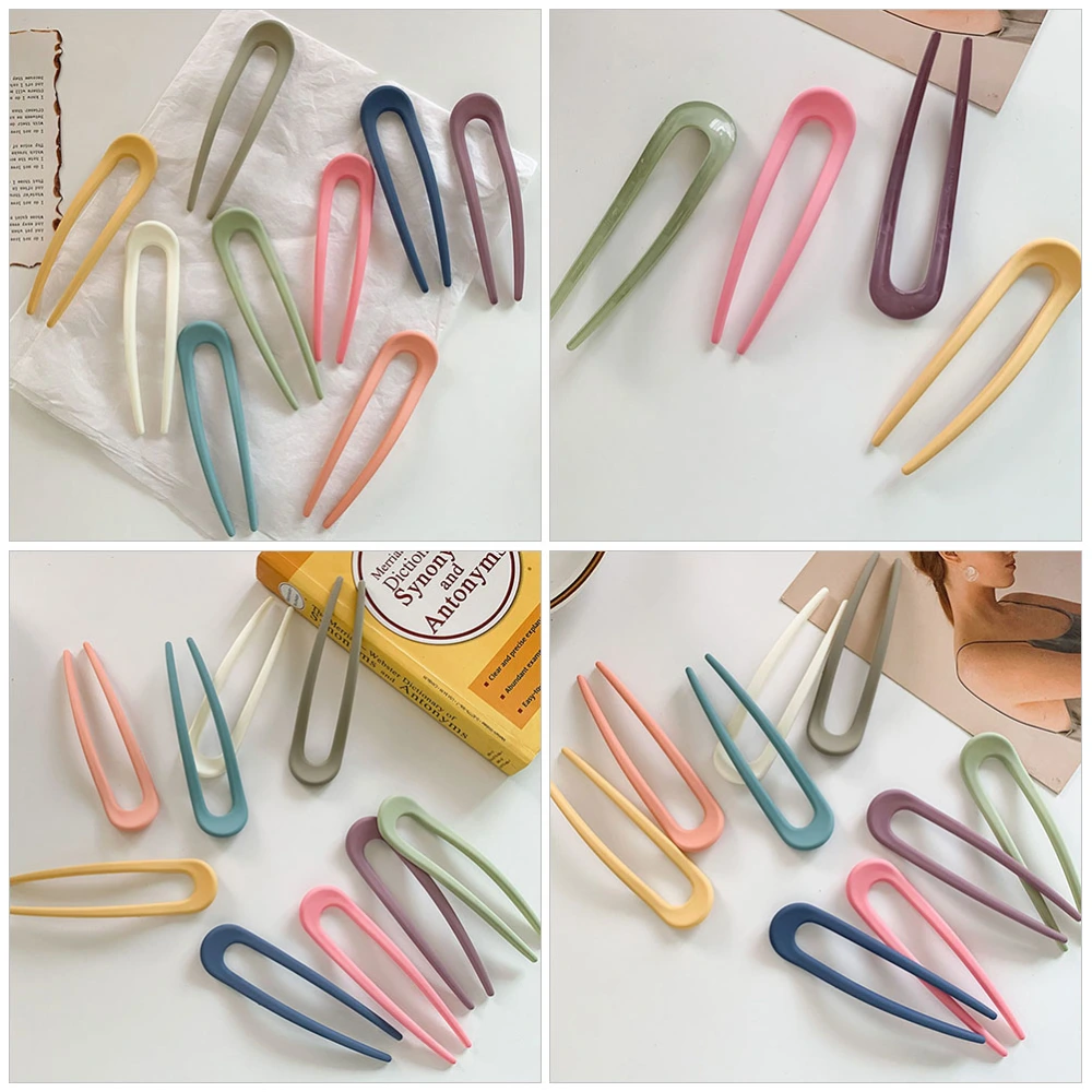 8pcs U Shaped Hair Pin French Style Hair Pin Updo Hair Fork Bun Hair Holder