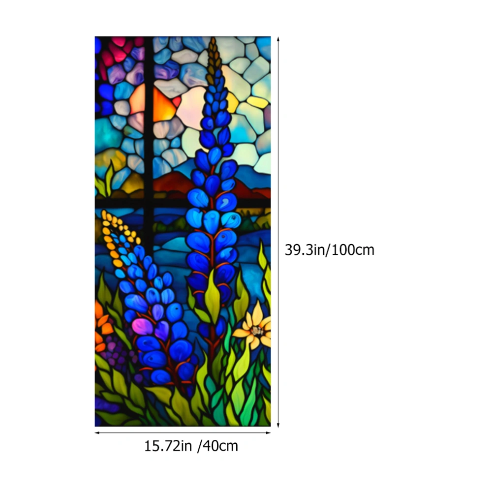 Vintage Stained Glass Window Film Static Cling Film Bathroom Glass Door Window Cling