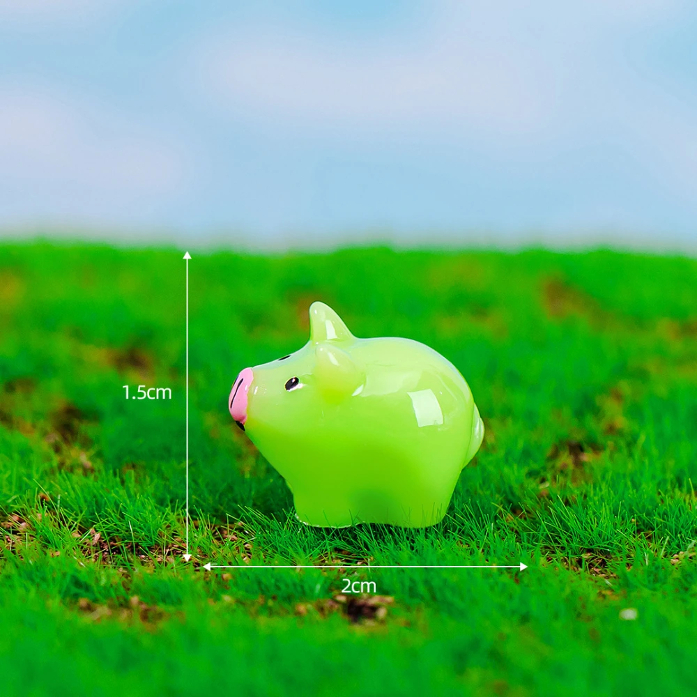 30pcs Colorful Miniature Pig Decoration Micro Landscape Resin Ornament Desktop Small Animal Statue