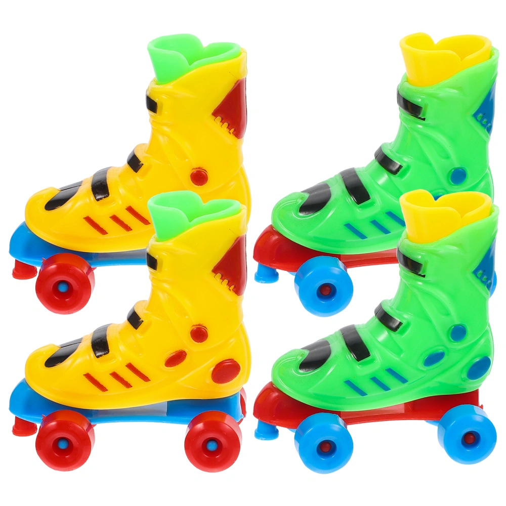 2 Pair of Funny Finger Skate Skates Toy Finger Roller Skate Toy Novelty Roller Skate Toys