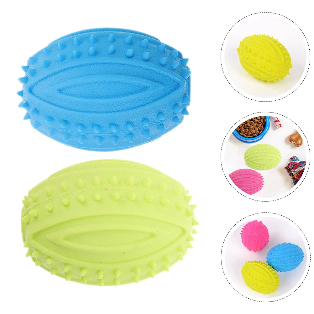 2Pcs Dog Ball Squeaky Toy Small Dog Chew Toys Balls Puppy Rubber Balls for Dog Training