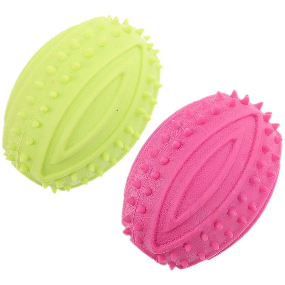 2Pcs Dog Ball Squeaky Toy Small Dog Chew Toys Balls Puppy Rubber Balls for Dog Training
