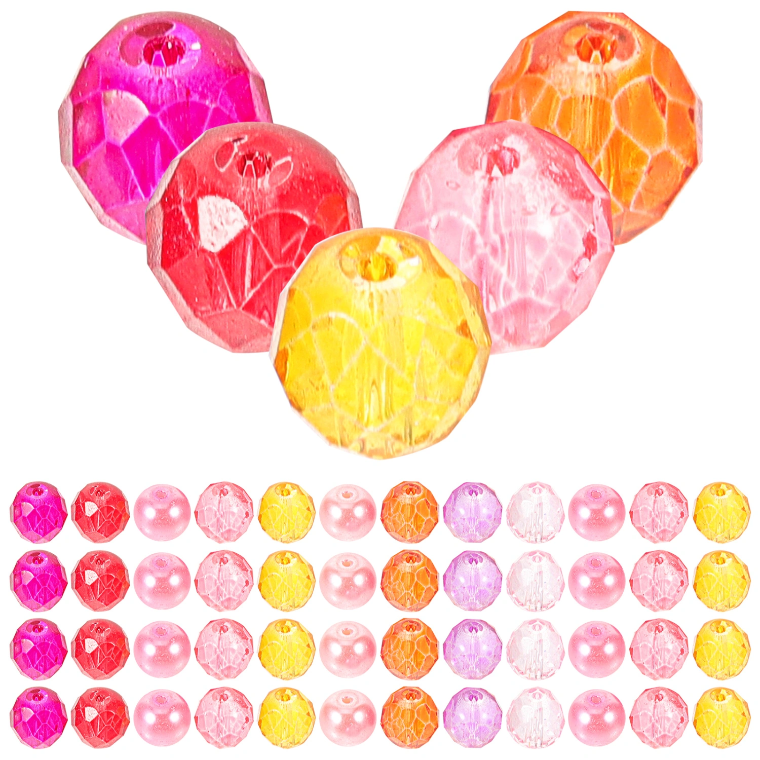 90Pcs Loose Beads Jewelry DIY Beads Glass Beads Delicate DIY Loose Beads Glass Decorative Beads