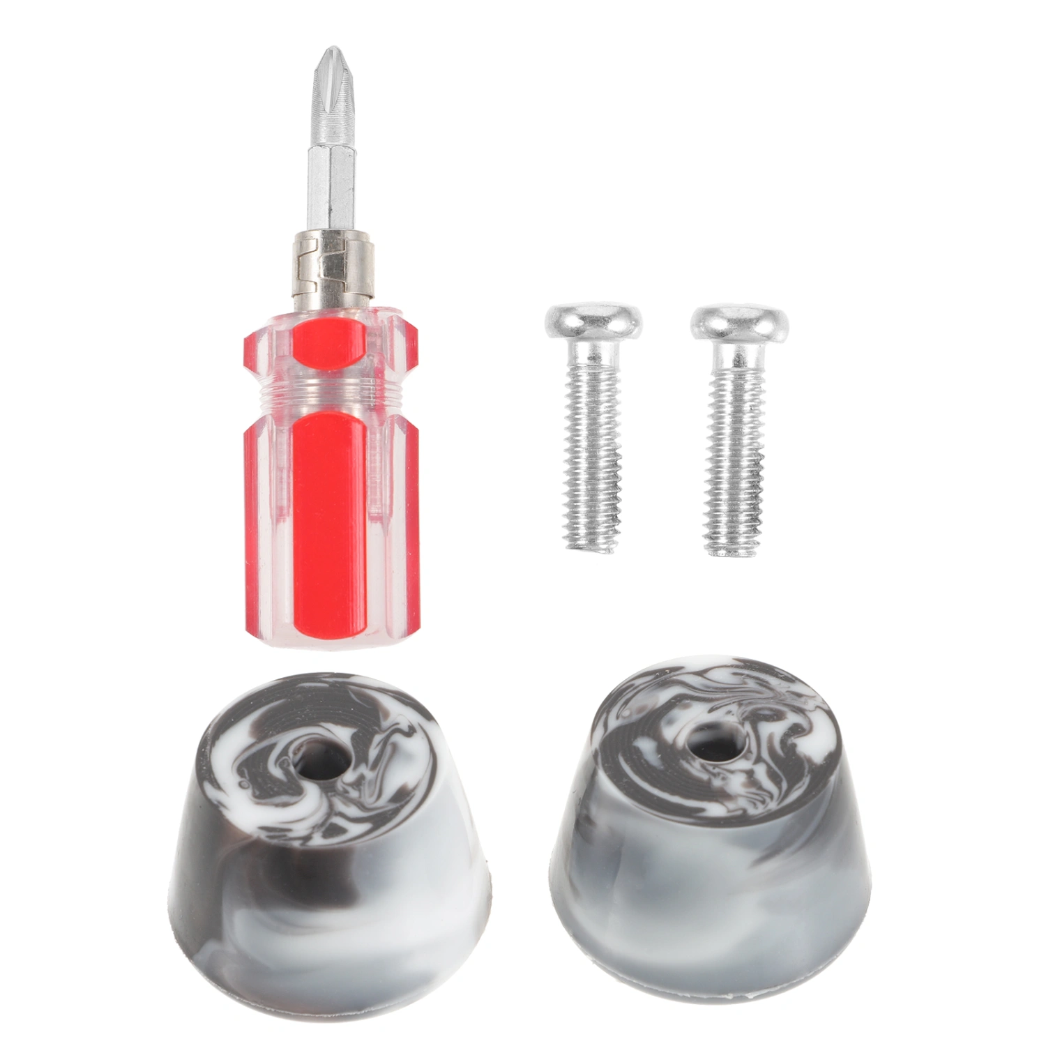 1 Set of Double-Row Roller Skating Toe Stops Brake Jam Plugs with Screwdriver and Screw