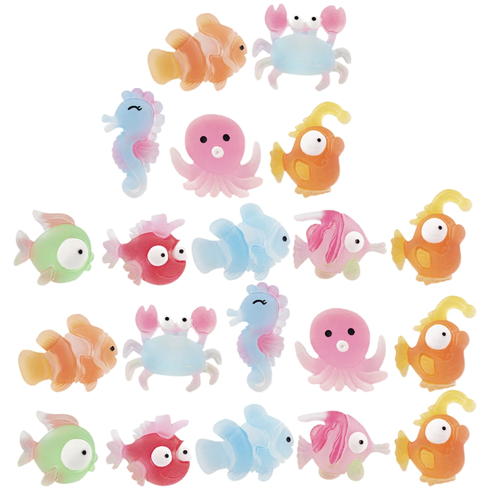 60Pcs Small Sea Animals Adorable Flatback Charms Decorative Phone Case Charms Kids Supply (Mixed Style)