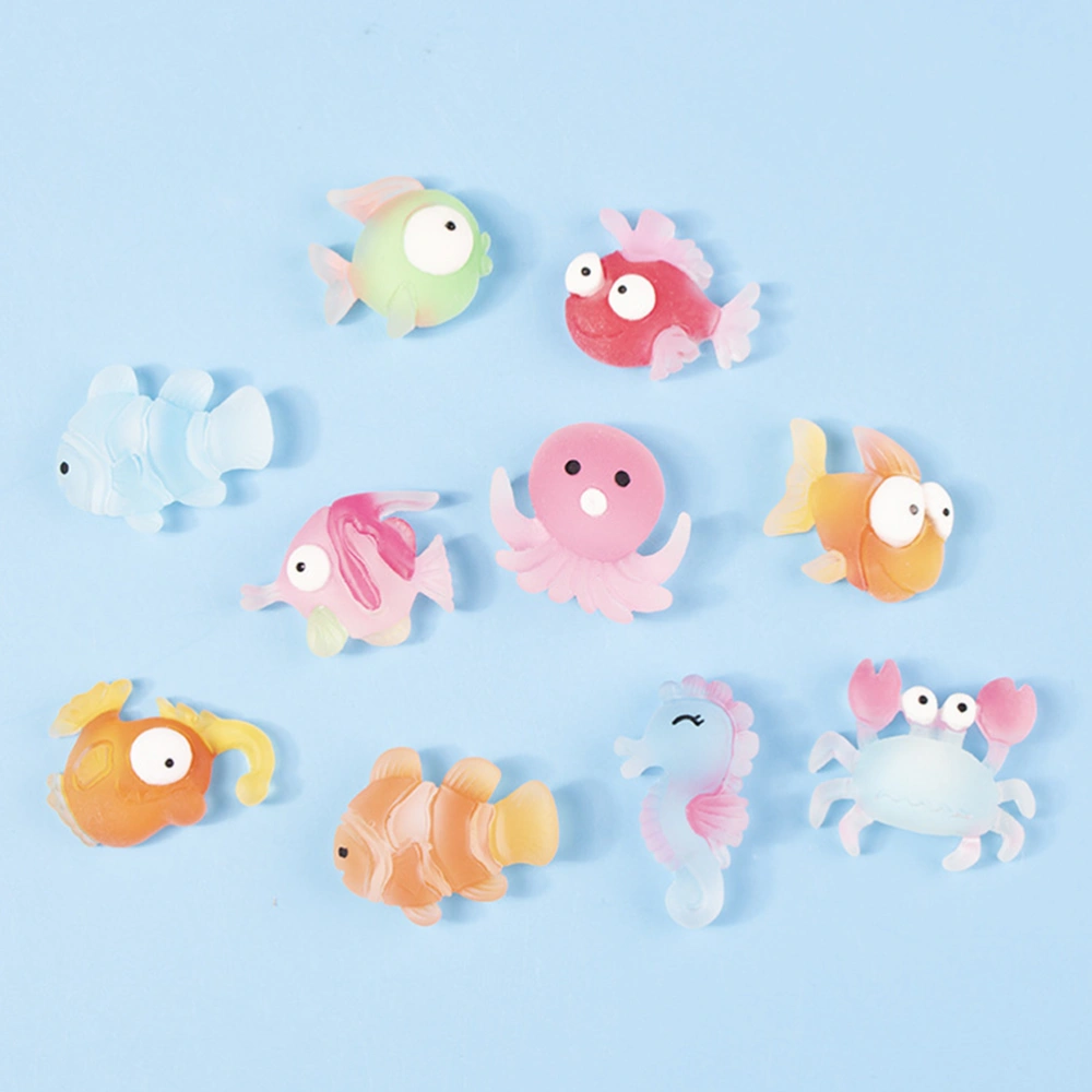 60Pcs Small Sea Animals Adorable Flatback Charms Decorative Phone Case Charms Kids Supply (Mixed Style)