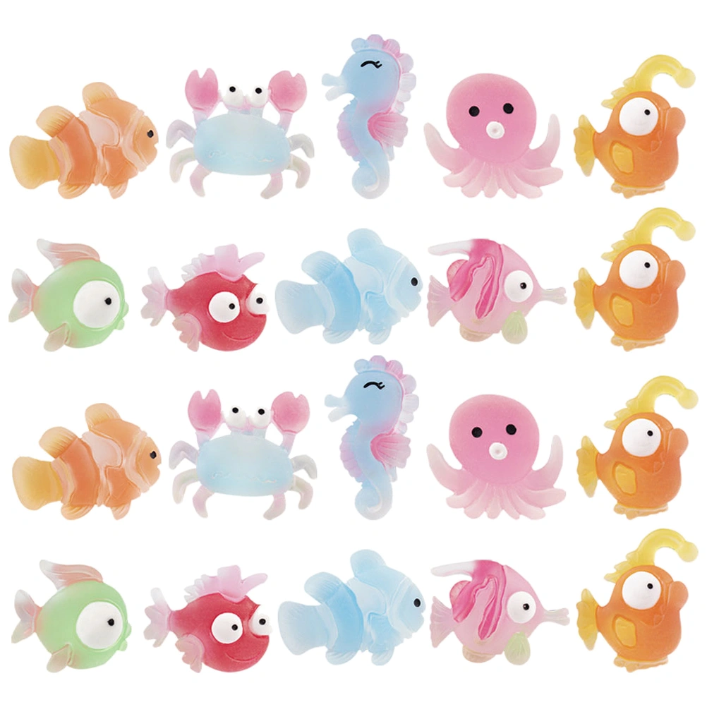 60Pcs Small Sea Animals Adorable Flatback Charms Decorative Phone Case Charms Kids Supply (Mixed Style)