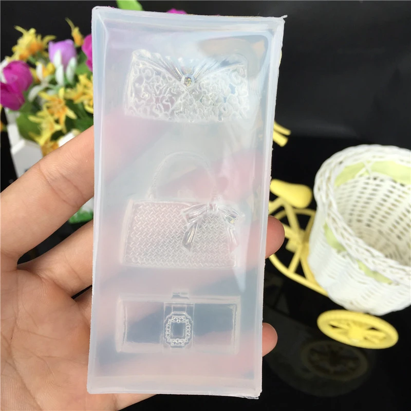 2pcs Handbag Silicone Molds Jewelry Handbag Casting Molds Epoxy Mold Small Bag Diy Molds