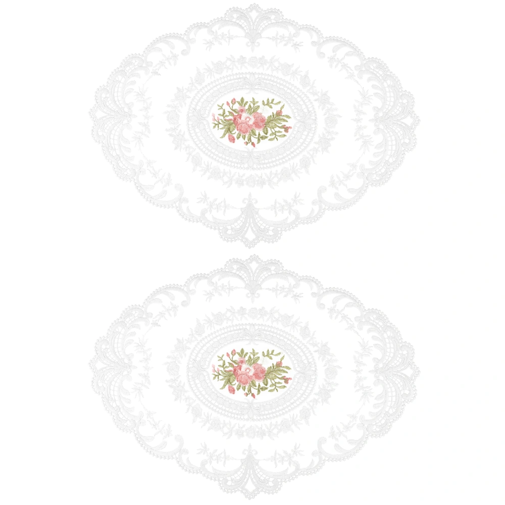 Elegant Lace Placemat Tabletop Tulle Embroidery Cup Coaster Decorative Hollow Table Coaster