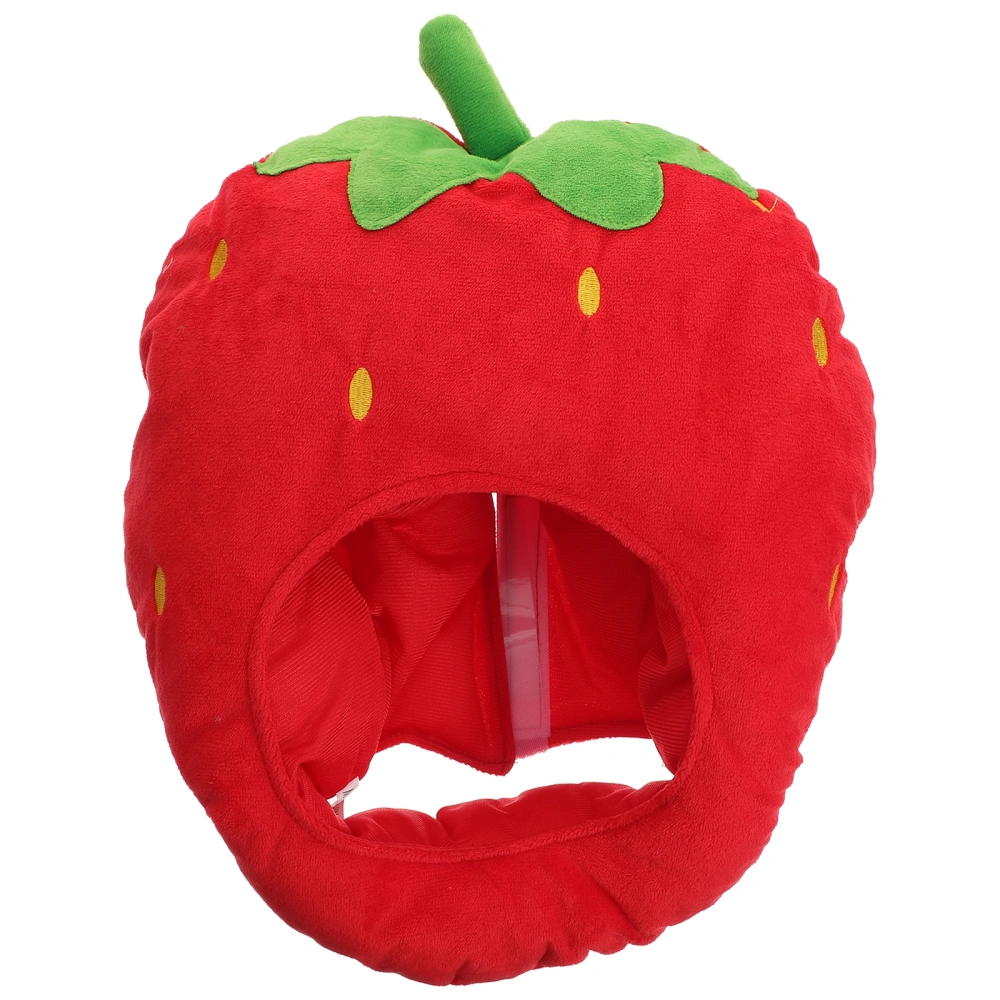 Plush Strawberry Hat Stuffed Fruits Headgear Strawberry Hood Party Cosplay Costume Prop