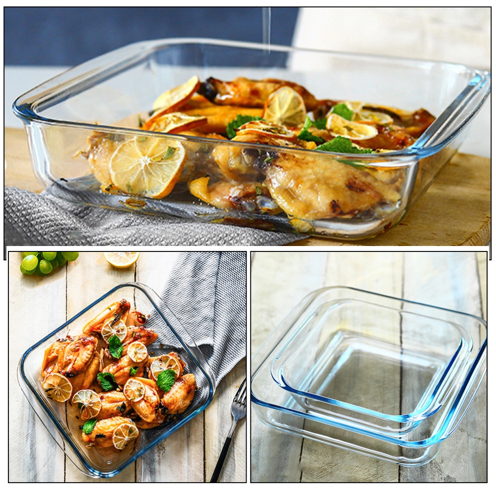 2Pcs Glass Baking Dish Square Baking Dishes for Oven Cooking Freezer Safe Dish Glass Bakeware