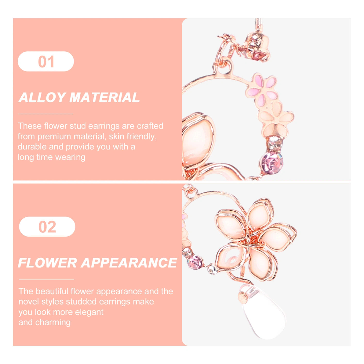 1 Pair Flower Earrings Decorative Stud Earrings Women Dangle Earrings Girl Drop Earrings