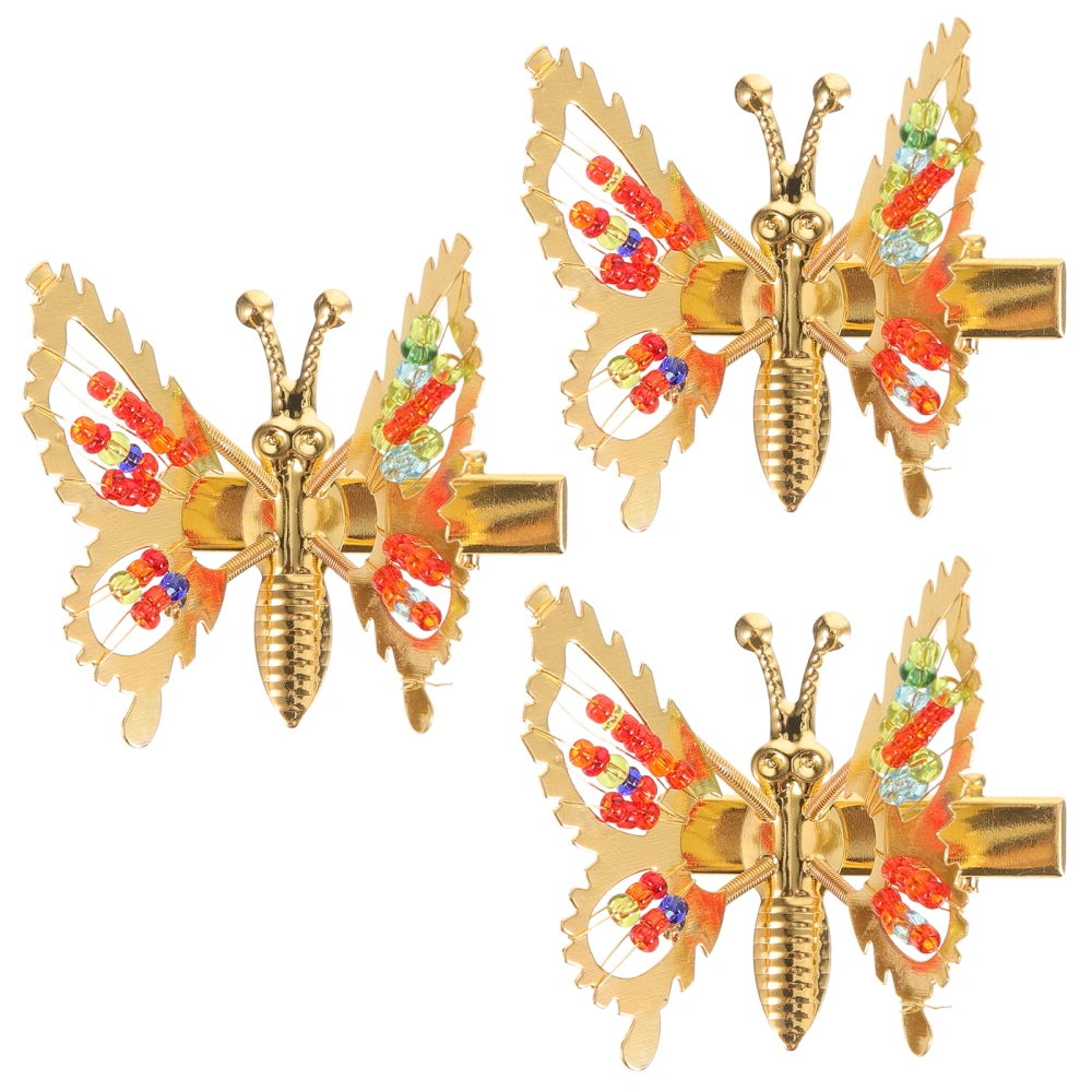 3pcs Butterfly Barrettes Antique Butterfly Hair Clips Fairy Barrettes Women Hair Accessories