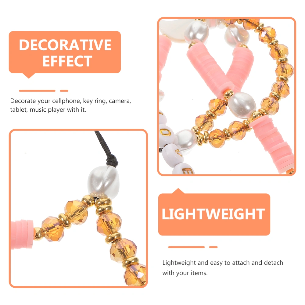 Phone Charm Strap Anti-lost Phone Strap Moon Star Beaded Lanyard for Mobile Phone Camera