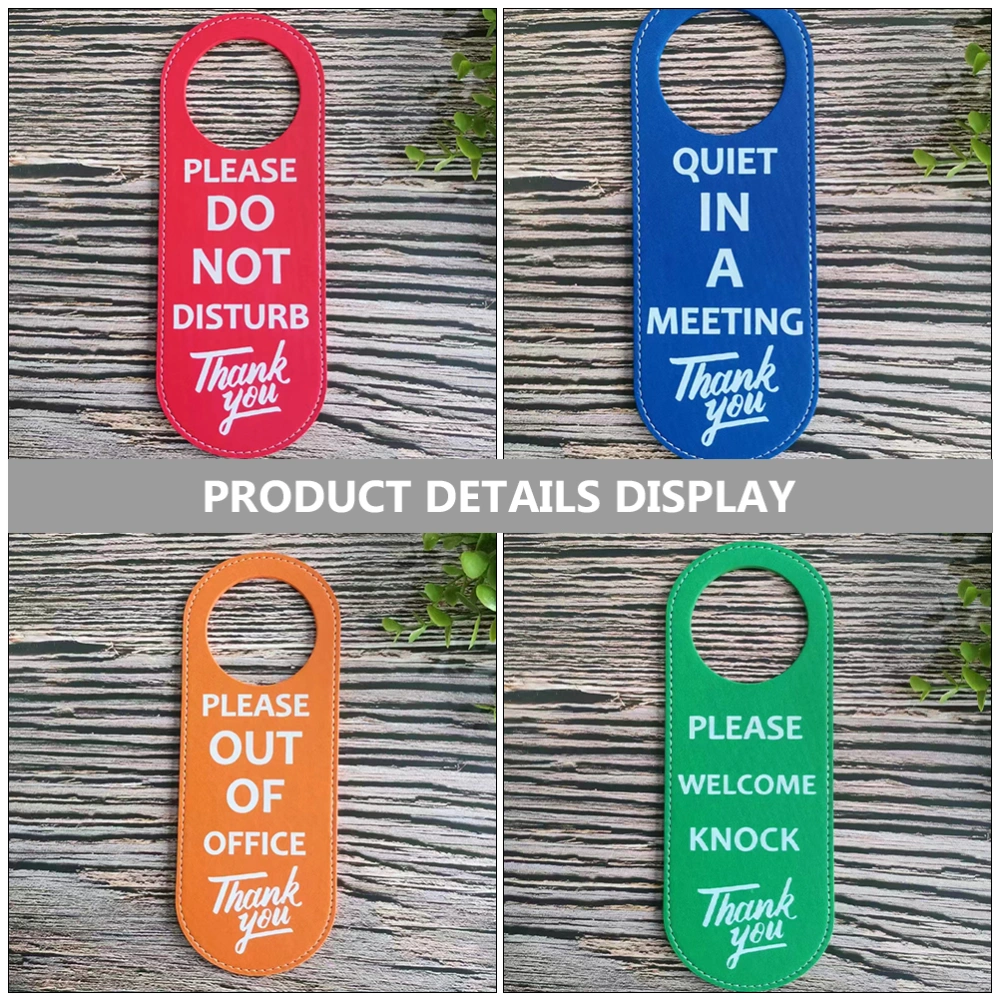 4Pcs Double-Sided Not Disturb Please Knock Hotel Door Hanger Door Indicator Sign