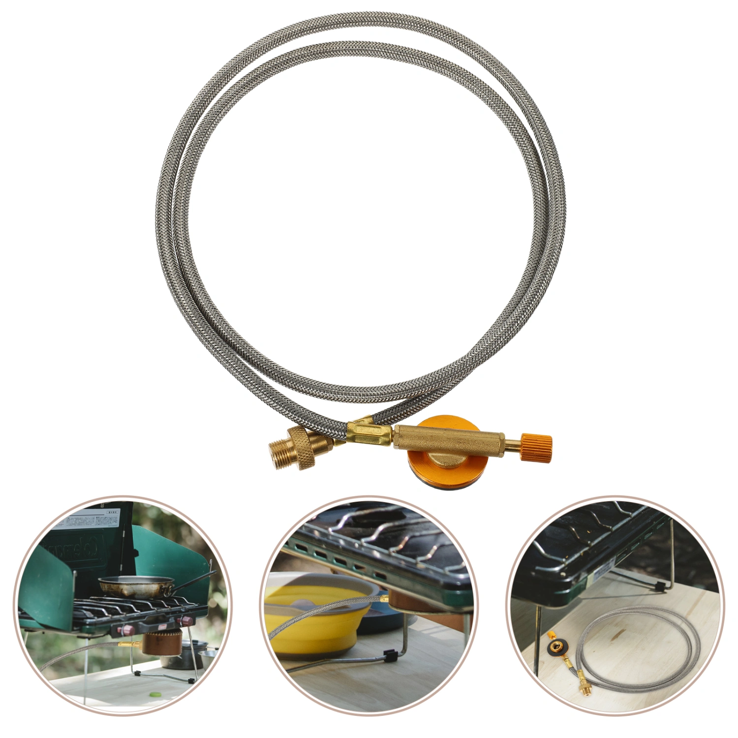 Propane Regulator with Hose Propane Tank Adjustable Regulator(3/8 Inch Flare and QCC1 Connector)