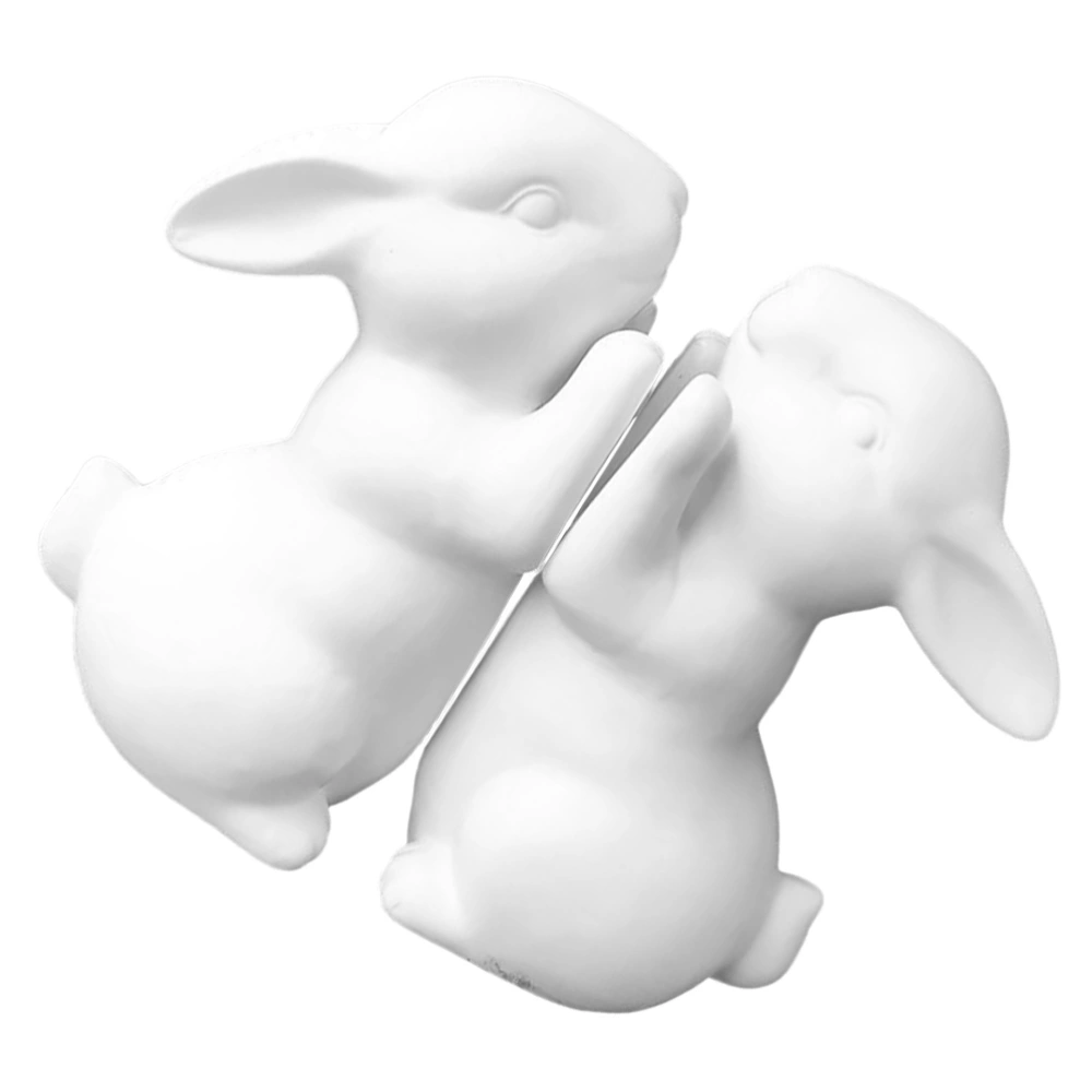 1 Pair of Bunny Bookends Ceramic Rabbit Bookends Ornaments Adorable Rabbit Book Ends Decors