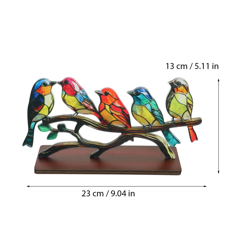 Birds on Branch Desktop Ornament Vivid Craft Desktop Bird Ornament for Home Office