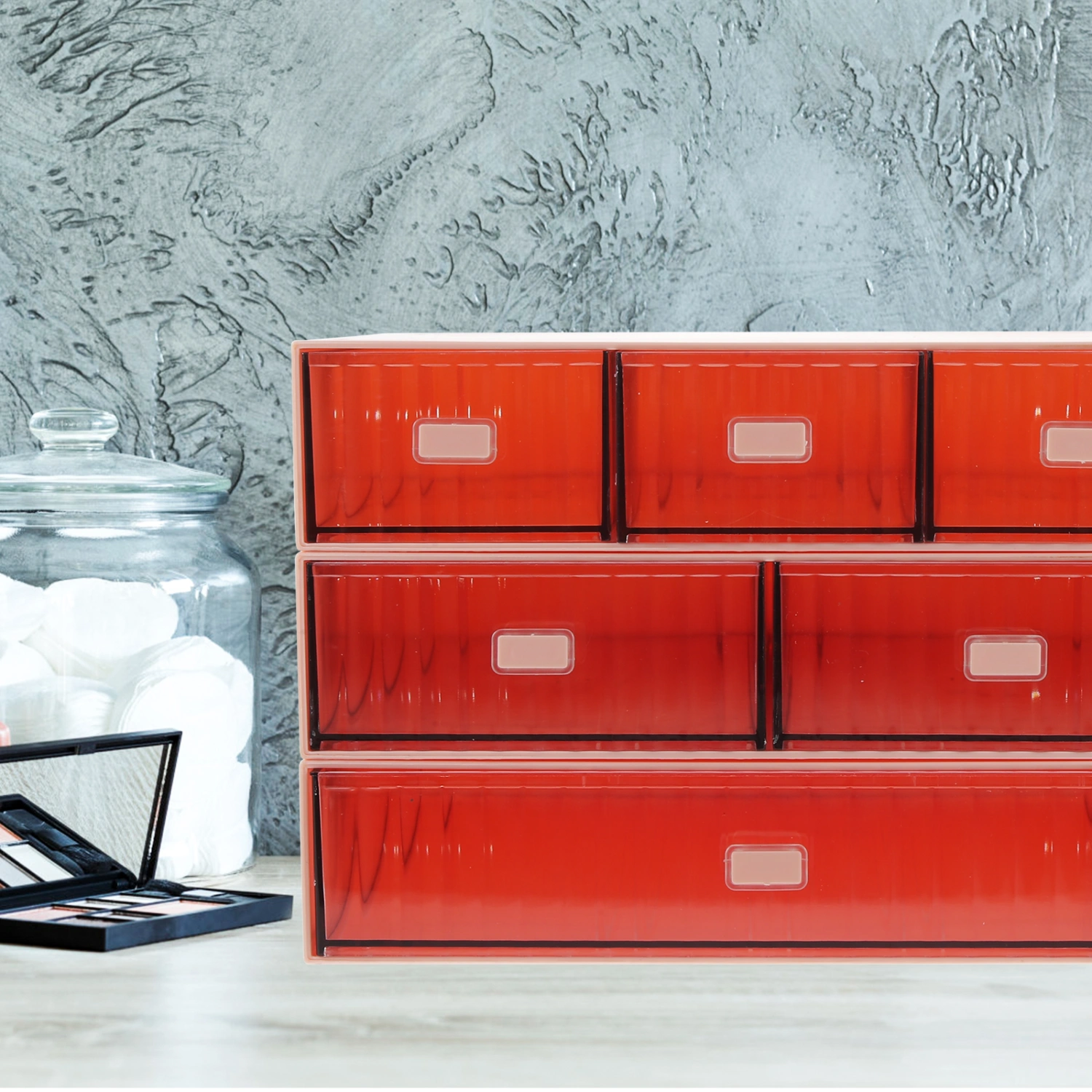 1 Set of Stackable Desk Organizer Drawer-type Storage Box Desktop Storage Drawer Stackable Drawer